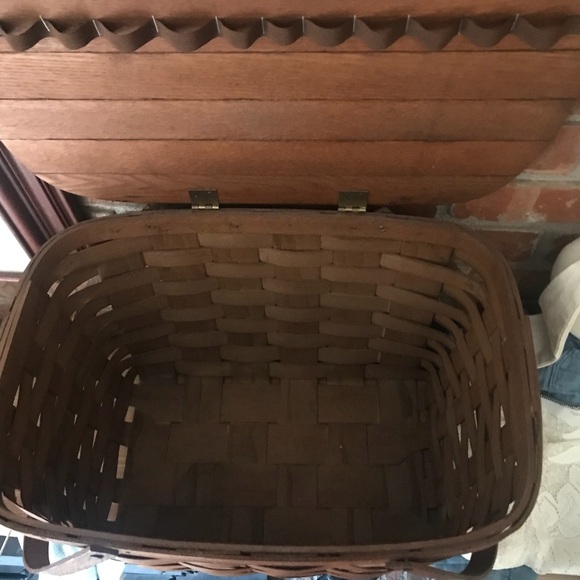Rare Vintage 1970’s Handmade Wood Wicker Basket - Picture 8 of 8